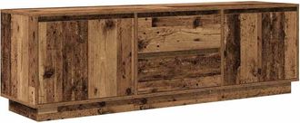 Berkfield Home TV Cabinet with LED Lights Old Wood 160.5x41x50 cm in Brown