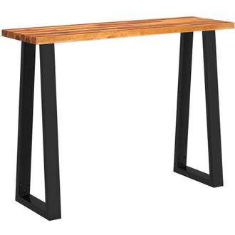 vidaXL Mesa Consola Con Borde Vivo Madera Maciza Acacia 110x35x80 Cm Vidaxl