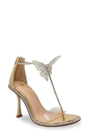 Chase + Chloe by Intouch Footwear Rhinestone Butterfly Sandal in Gold Metallic at Nordstrom Rack, Size 7.5