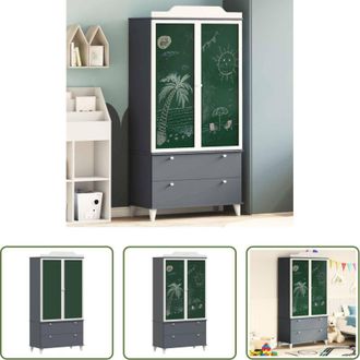 vidaXL vidaXL Armadio moderno - Armadio con Lavagna ROROS Grigio e Bianco 90 x 45 x 180 cm