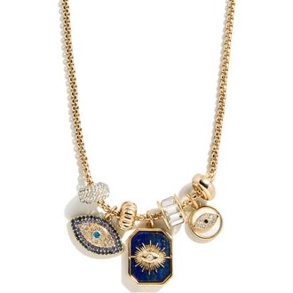BaubleBar Evil Eye Charm Necklace in Navy Multi at Nordstrom