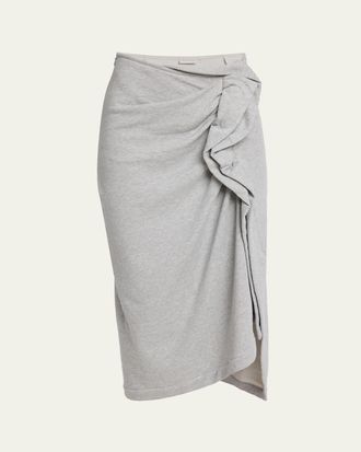 Dries Van Noten Hanam Draped Jersey Midi Skirt