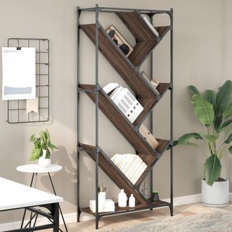 vidaXL Vidaxl - Estanter&iacute;a Madera Ingenier&iacute;a Y Metal Marr&oacute;n Roble 79x30x180 Cm