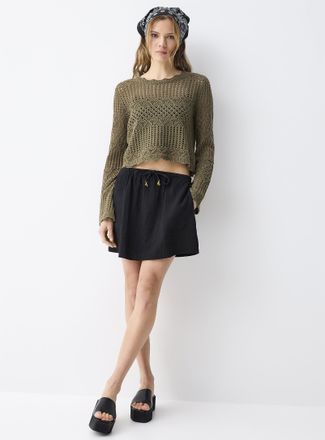 Twik Womens Organic cotton gauze miniskirt