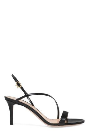 Gianvito Rossi Manhattan 70 Sandal in Black Leather at Nordstrom, Size 39.5