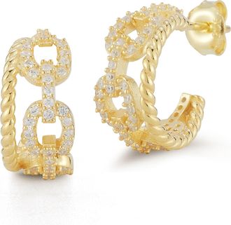 Glaze Jewelry Sterling Silver Double Link Hoops