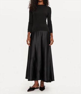 Imperial Long Sleeve Maxi Dress In Black