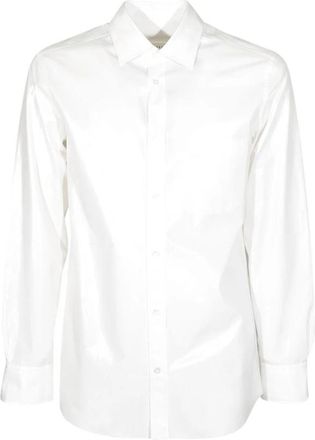 Maison Margiela Overhemd van katoenpoplin met folie - Heren - Zakelijke Overhemden - Wit - L - Katoen - Overhemden