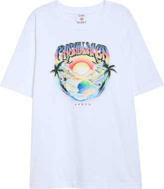 Casablanca Airspray Graphic T-Shirt in White Jersey at Nordstrom, Size Xx-Large
