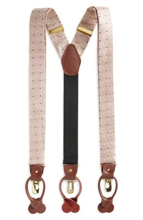 Clifton Wilson Diamond Silk Suspenders in Tan at Nordstrom
