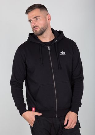 Alpha Industries Hoodie ALPHA INDUSTRIES Basic Zip Hoodie SL, Herren, Gr. S, schwarz, Shell: 80% Cotton, 20% Polyester, regular fit, Sweatshirts Hoodie