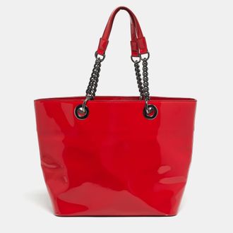 DKNY Dkny Red Patent Leather Totes Bag