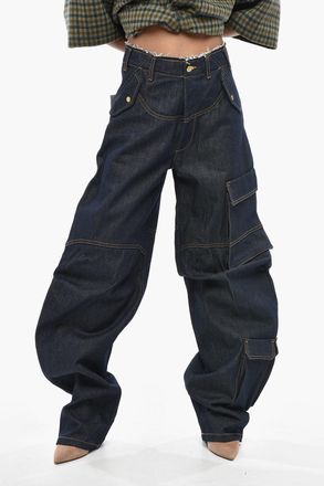 Darkpark Cargo Jeans ROSALIND with 22cm Frayed Details Darkpark