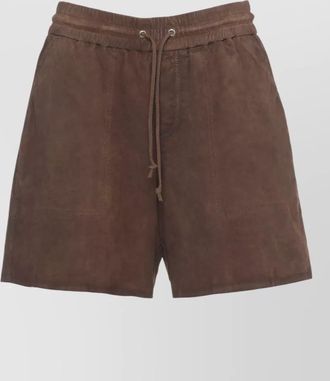 Parosh suede leather shorts four pocket design