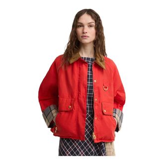 Barbour Light Jackets, female, Red, Size: S Mackworth Casual Jacket