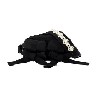 Simone Rocha Handbags, female, Black, Size: ONE SIZE Black Nylon Crossbody Bag with Handle