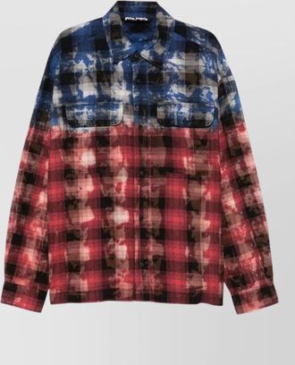 Palm Angels curved logo check long sleeve shirt