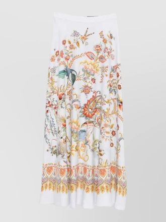 Etro floral print a line high waist maxi skirt
