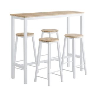SoBuy Juegos De Muebles Altas 1 Comedor Mesa Alta Y 4 Taburetes De Bar Ogt22-wn Sobuy Es