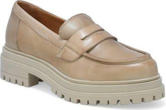 Miz Mooz Legend Platform Loafer in Beige Antique Burnish at Nordstrom, Size 10.5-11Us