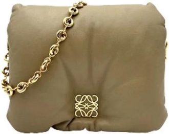 Loewe Pre-owned Leather Shoulder Bag - Dames - Vintage Schoudertas - Beige - ONE Size - Leer - Vintage