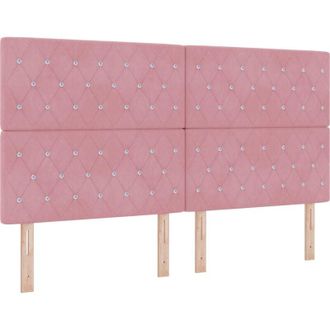 vidaXL Box Spring Bed with Mattress Pink 180 x 200 cm Fabric vidaXL