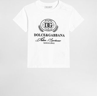 Dolce & Gabbana Short-sleeved Jersey T-shirt With Print - Man Multi-colored 24/30 Months