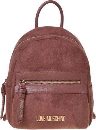 Love Moschino Velour Rugzak - Dames - Rugzakken - Bruin - ONE Size - Polyester - Tassen