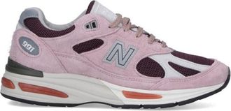New Balance Suede And Mesh Sneakers With Iconic Branding And Textured Accents
