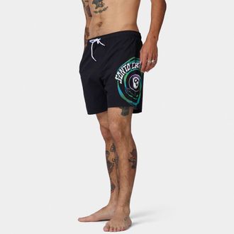 Santa Cruz Badeshorts SANTA CRUZ WINKOWSKI VERTIGO SWIMSHORTS, Herren, Gr. XL, N-Gr, schwarz, Obermaterial: 100% Polyester, Badehosen Badeshorts, f&uuml;r sportliche 