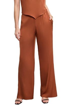 Good American Satin Pull-On Pants in Copper004 at Nordstrom, Size X-Large