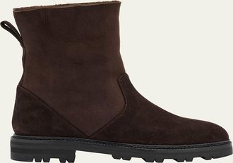 Manolo Blahnik Tomosa Suede Cozy Ankle Boots