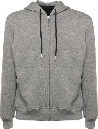 Giuliano Galiano Grijze Rits Hoodie Sweater - Heren - Vesten met rits - Grijs - 3XL - Polyester - Hoodies & sweatvesten