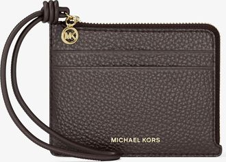 Michael Kors Jet Set Small Pebbled Leather Card Case Wristlet