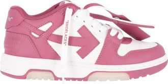 Off-white White Out Of Office Pink Trim Leather Sneakers
