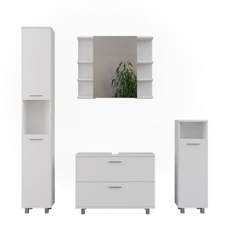 Vicco Conjunto De Muebles De Ba&ntilde;o Ilias, Blanco, 4 Partes