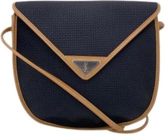 Saint Laurent Pre-owned Cross Body Bags, female, Black, Size: ONE SIZE Pre-owned Canvas Shoulder Bag