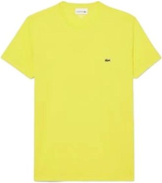 Lacoste T-shirt Girocollo - Heren - T-shirts - Geel - S - Tops