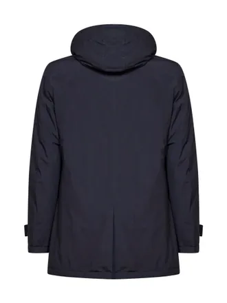 Herno Mens Hooded Windstopper Parka Blue Polyester Padded & Down Jackets