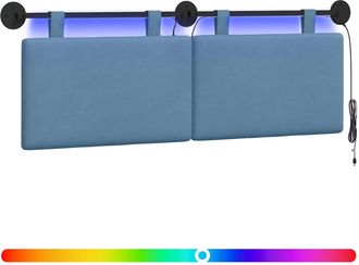 vidaXL Cabecero Colgante Azul Tela De Pana Vidaxl