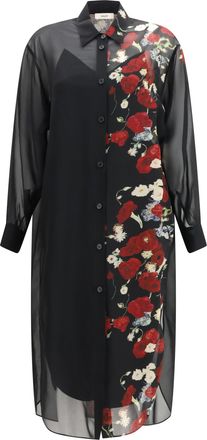 Khaite Womens Dress Gloria Black-Red Silk Black/red