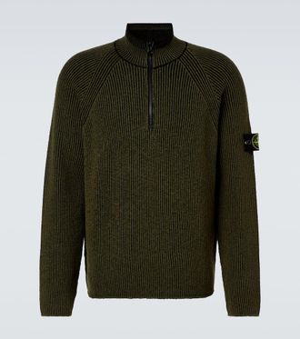 Stone Island Compass wool and cotton-blend sweater