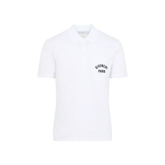 Givenchy White Embroidery Logo Polo