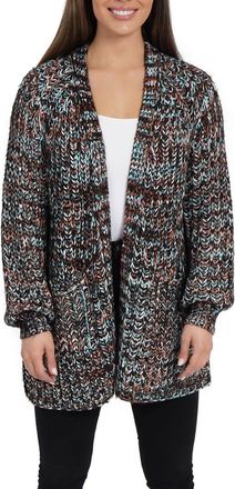 Love Token Gloria Open Front Cardigan In Brown