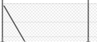 vidaXL Chain Link Fence with Posts Grey 0.8 x 10 m Steel Vidaxl