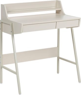Beliani Escritorio Para Oficina En Casa Con 2 Cajones Tablero De Mdf Estructura De Acero Beige Claro Broxton