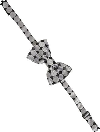 Dolce & Gabbana Silk Circle-Pattern Bow Tie - Black