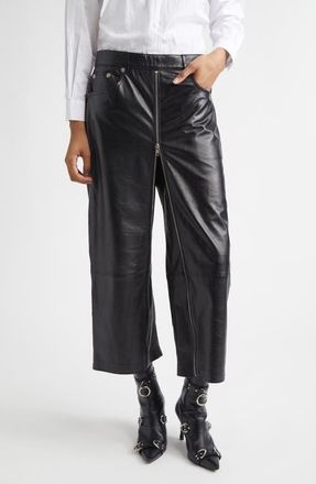R13 Leather Skirt Pants in Black at Nordstrom, Size 28