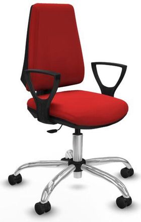 Piqueras y Crespo Piqueras Y Crespo - Elche Cp Similpiel Rojo Brazos Fijos Base Cromada Ruedas Nailon 65mm