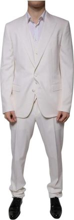 Dolce & Gabbana Slim Fit 3-delig pak - Heren - Business pakken - Wit - XL - Wol - Kostuums